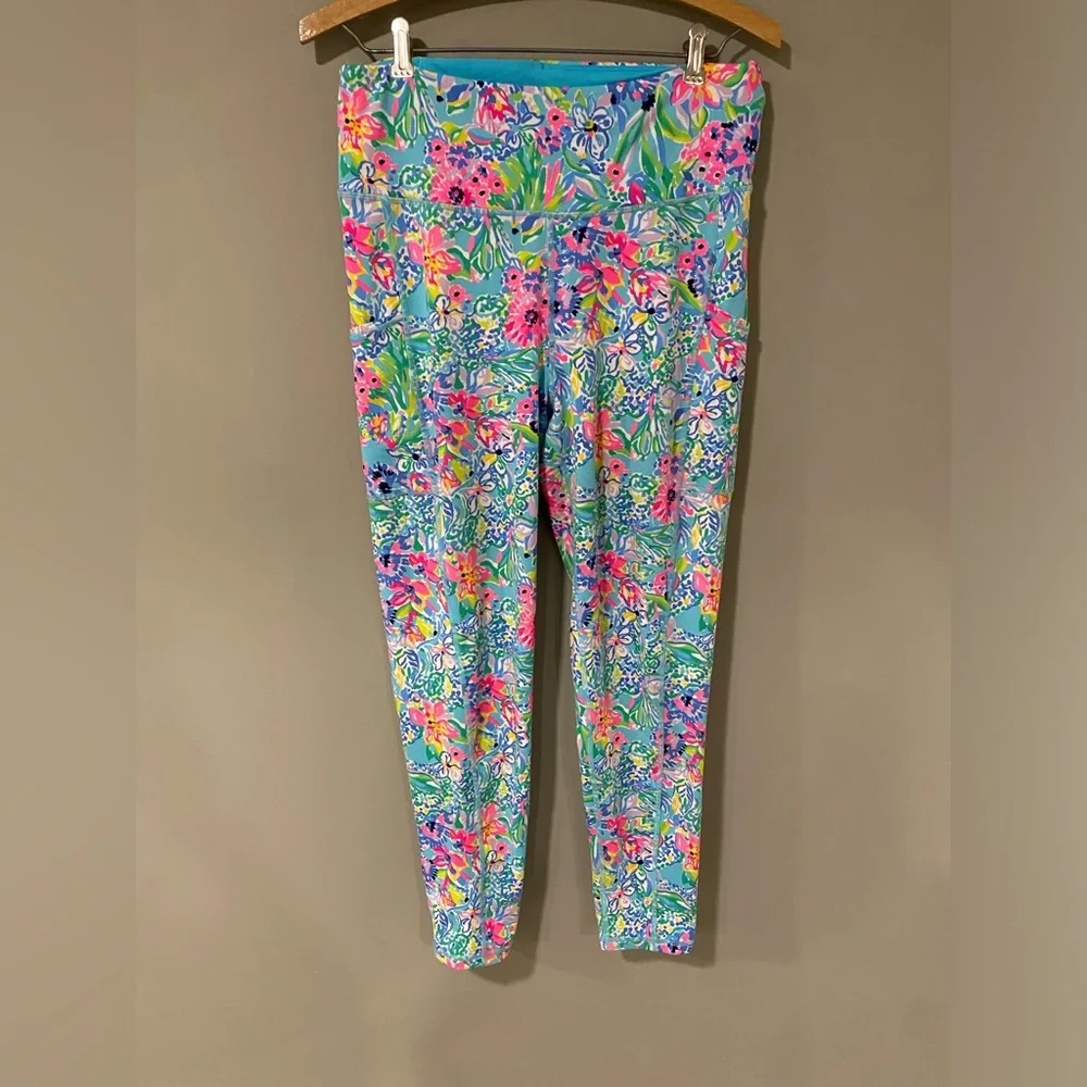 Lilly Pulitzer Multicolor Floral Leggings - Blue, Pink, Green - Picture 2 of 9